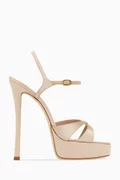 Debbie 110 Platform Sandals in Satin Crepe