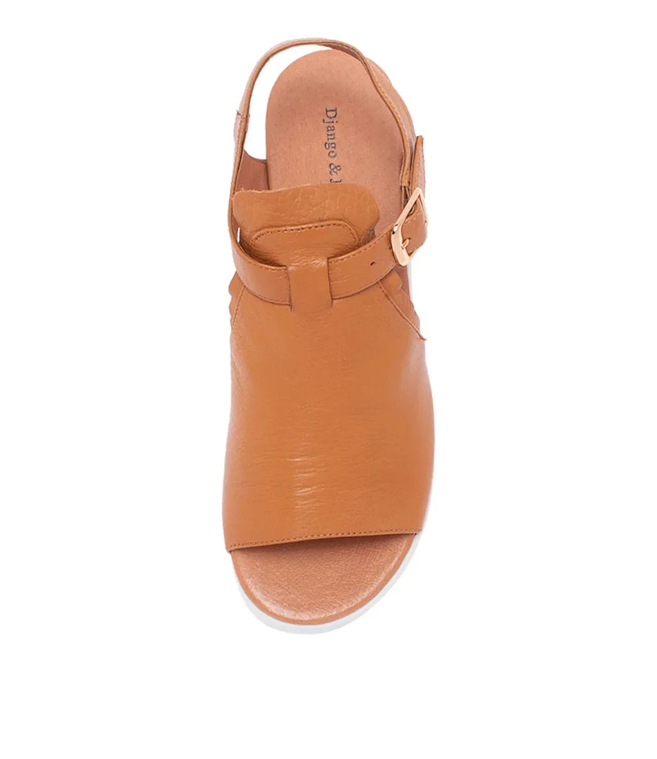 DJANGO & JULIETTE Randlee Dark Tan Leather Sandals