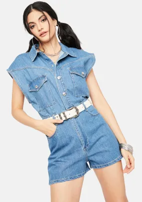 Downtown Cutie Denim Romper-