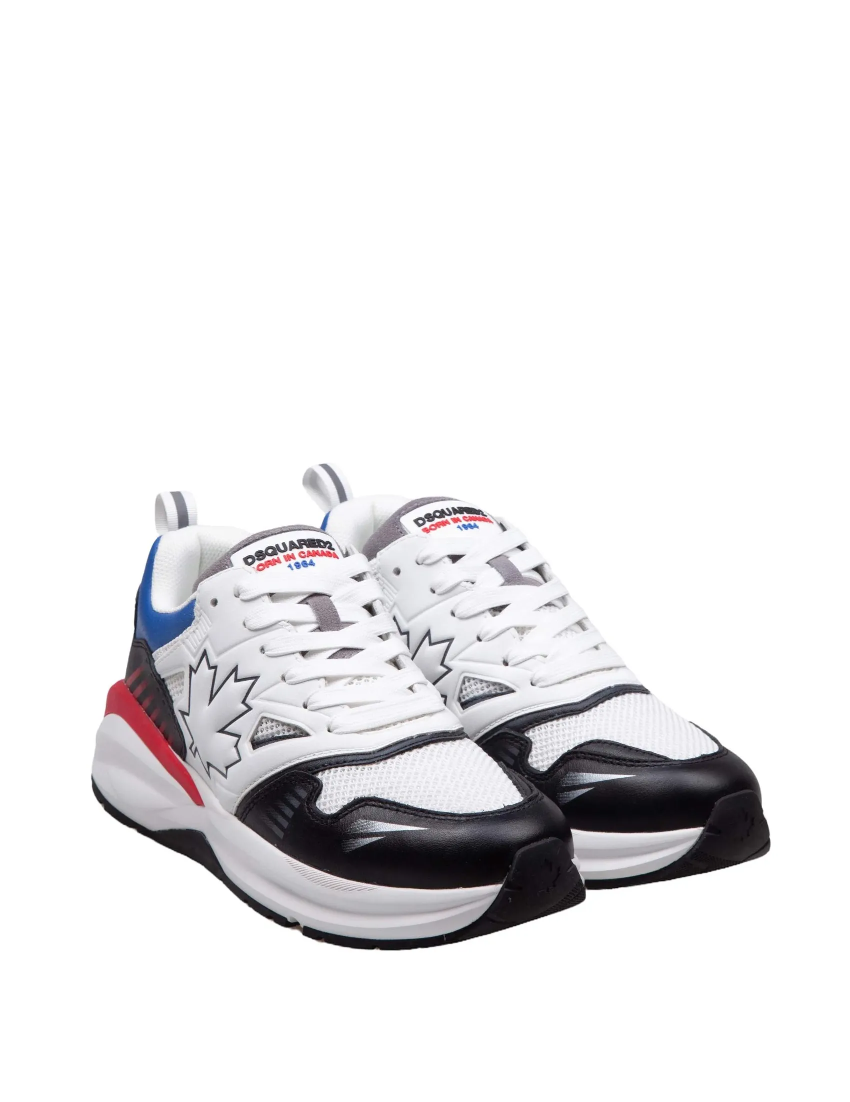 DSQUARED2 DASH SNEAKERS IN MULTICOLORED LEATHER AND FABRIC