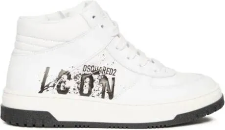 DSQUARED2 KIDS Icon Splatter high-top trainers White