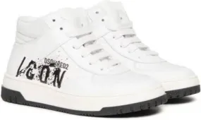 DSQUARED2 KIDS Icon Splatter high-top trainers White