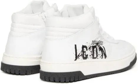 DSQUARED2 KIDS Icon Splatter high-top trainers White