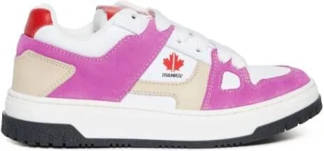 DSQUARED2 KIDS maple leaf colourblock bumper trainers Neutrals