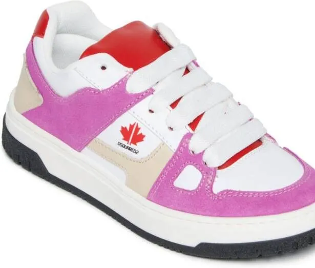 DSQUARED2 KIDS maple leaf colourblock bumper trainers Neutrals