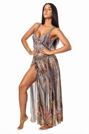 Eclectic Jungle Split Leg Cover Up Pants