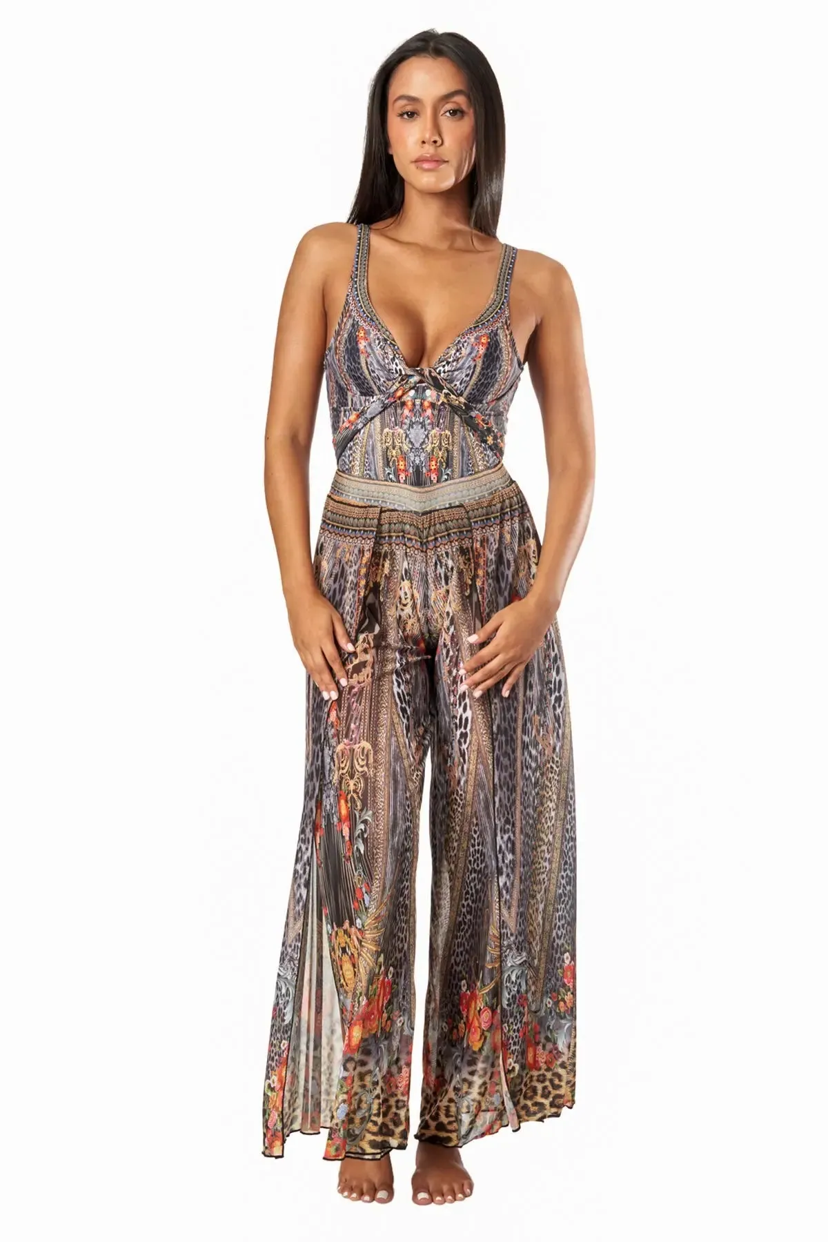 Eclectic Jungle Split Leg Cover Up Pants