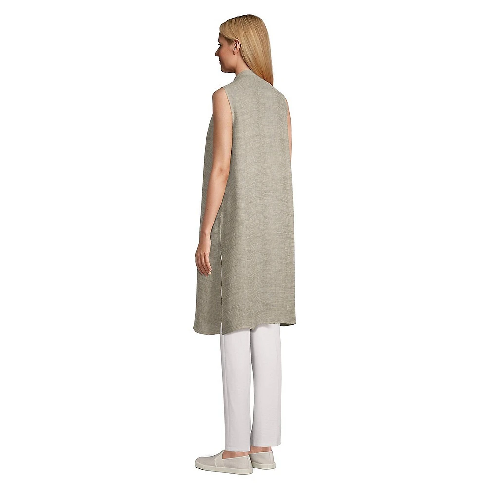 Eileen Fisher Organic Linen-Blend Longline Sleeveless Tunic