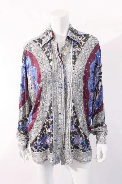 EMILIO PUCCI Beaded Silk Tunic Blouse