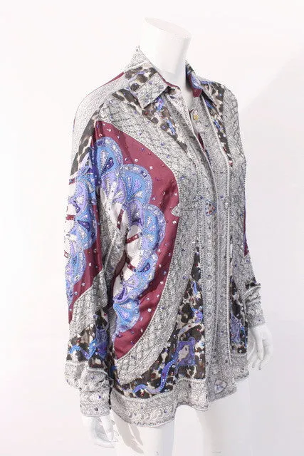 EMILIO PUCCI Beaded Silk Tunic Blouse