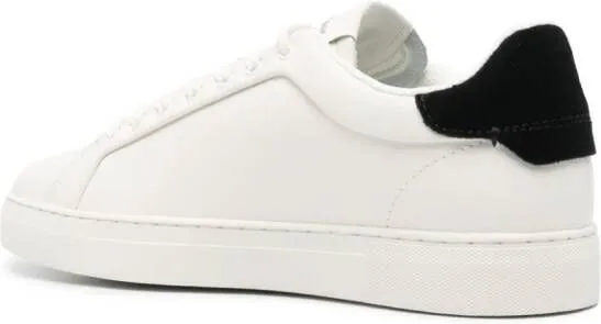 Emporio Armani logo-engraved leather trainers White