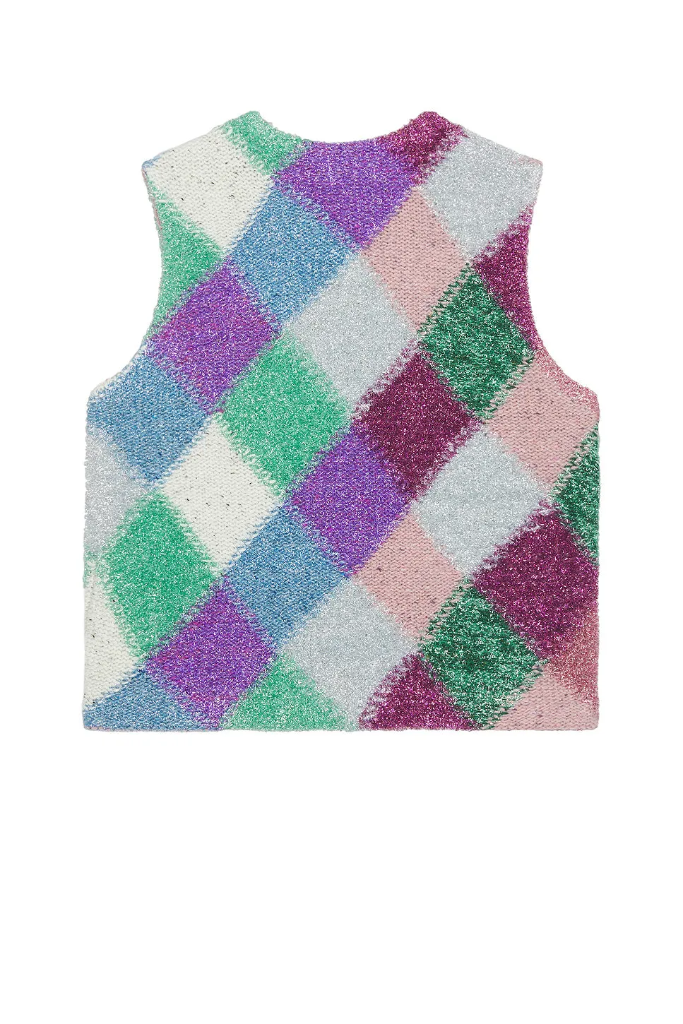 ERL Argyle Glitter Boxy Vest Knit