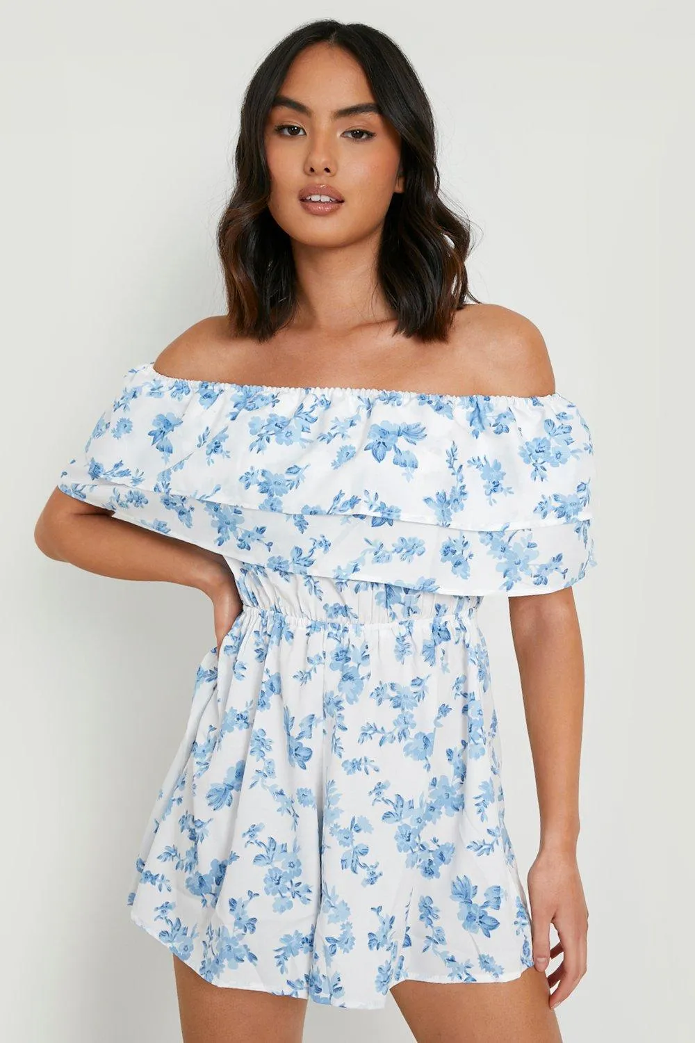 Floral Off The Shoulder Flippy Romper