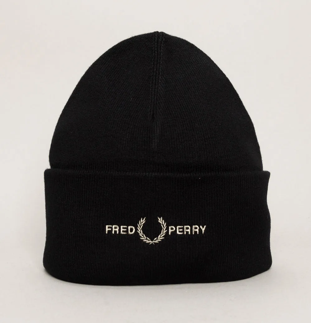 Fred Perry Graphic Beanie Black