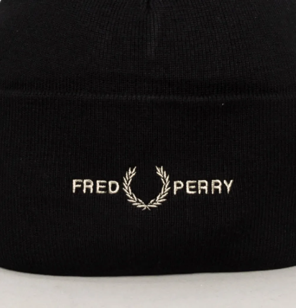 Fred Perry Graphic Beanie Black