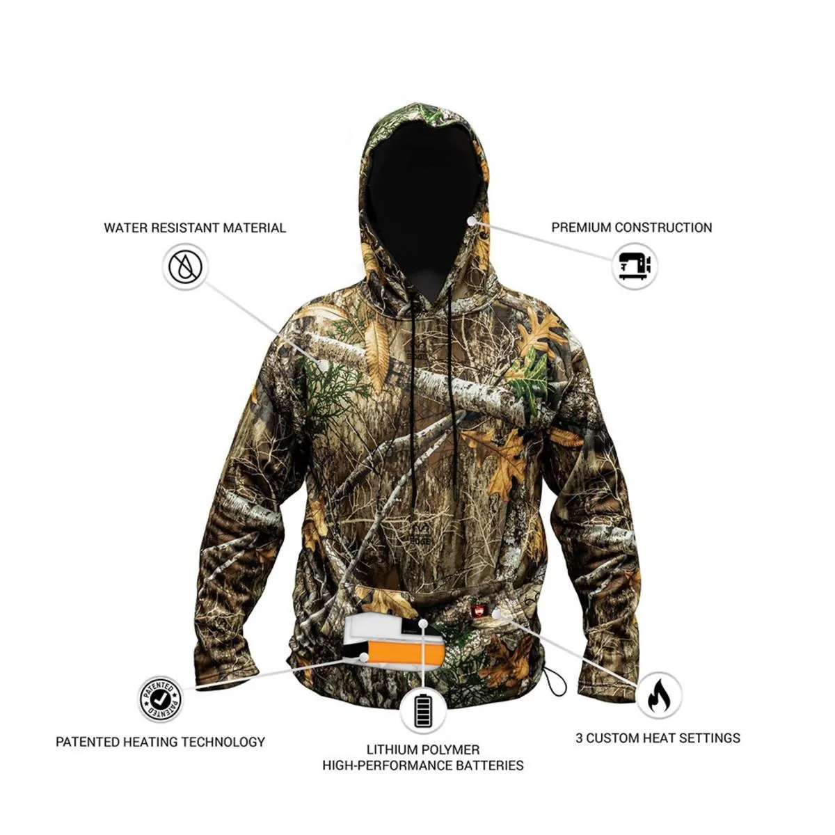 G-Tech Heated Hoodie Stealth 2.0 x Realtree Edge