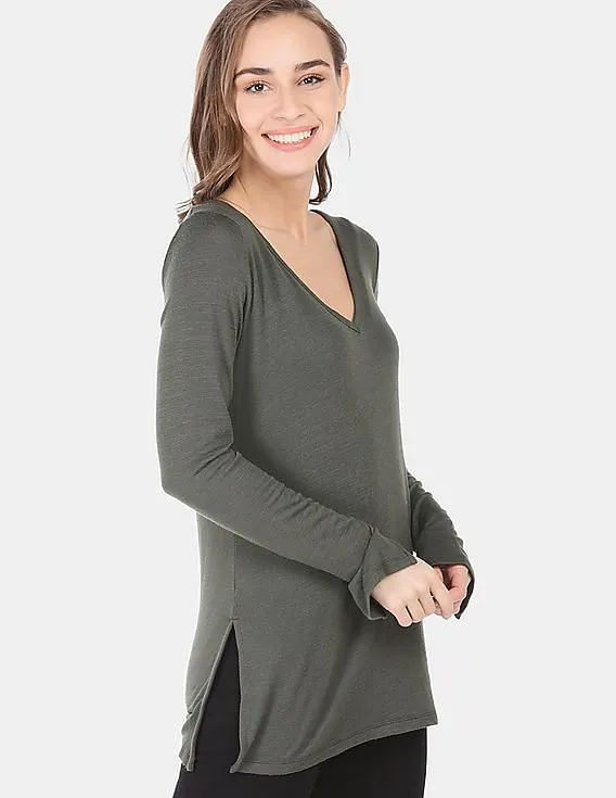 GAP Women Black Softspun Knit Slit Tunic