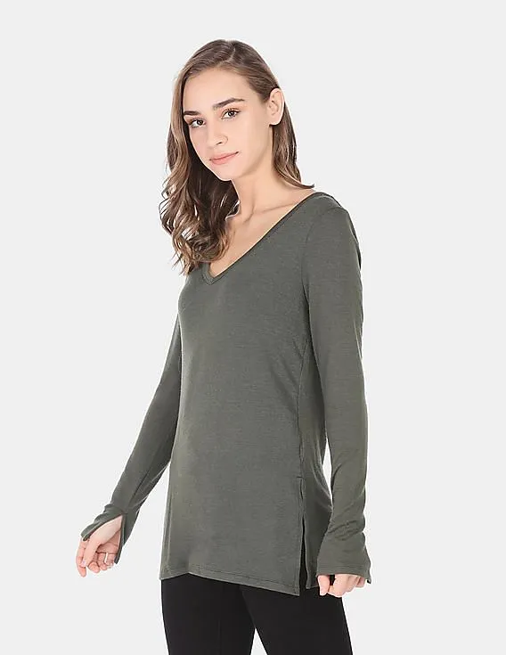 GAP Women Black Softspun Knit Slit Tunic