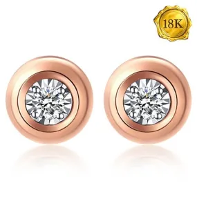 GENUINE DIAMONDS 18KT SOLID GOLD EARRINGS