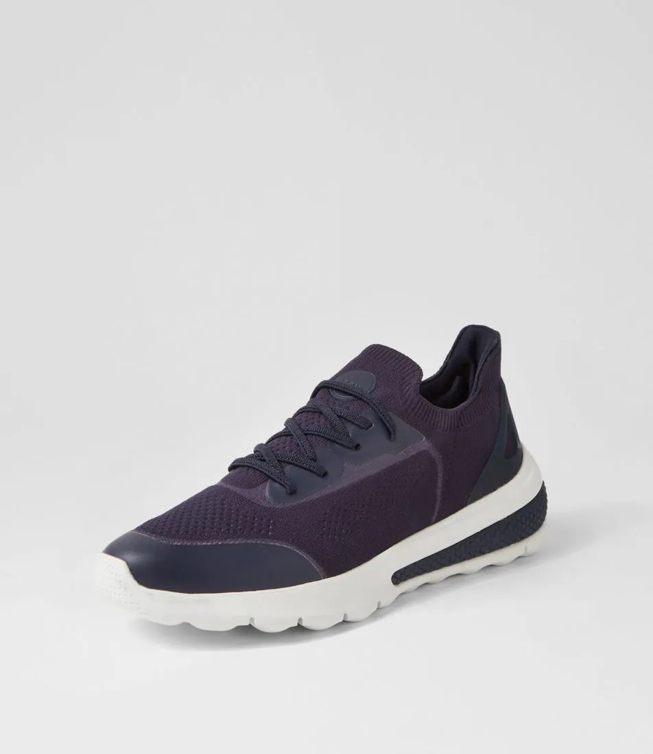 GEOX D Spherica Actif A Navy Knit Sneakers