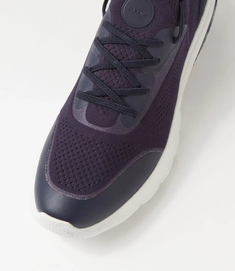 GEOX D Spherica Actif A Navy Knit Sneakers