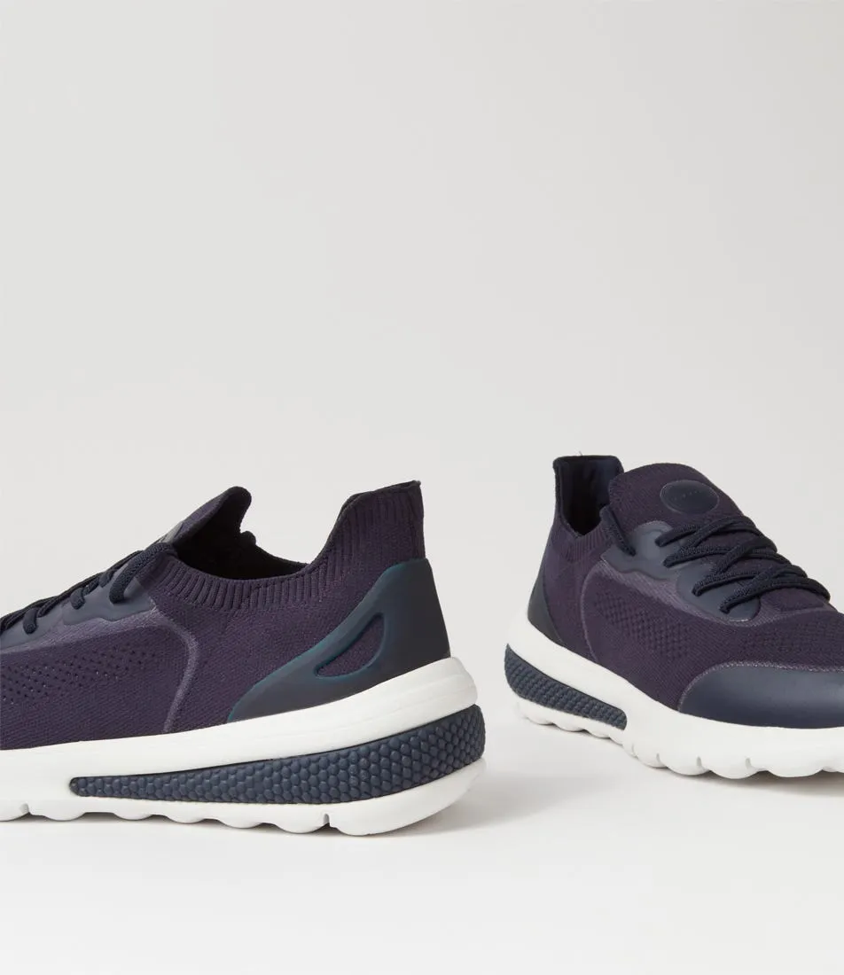 GEOX D Spherica Actif A Navy Knit Sneakers