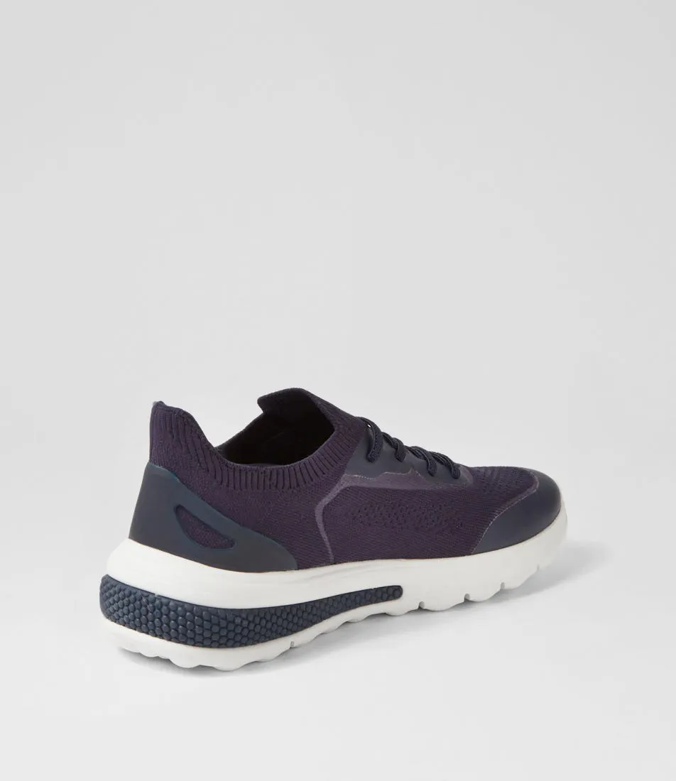 GEOX D Spherica Actif A Navy Knit Sneakers