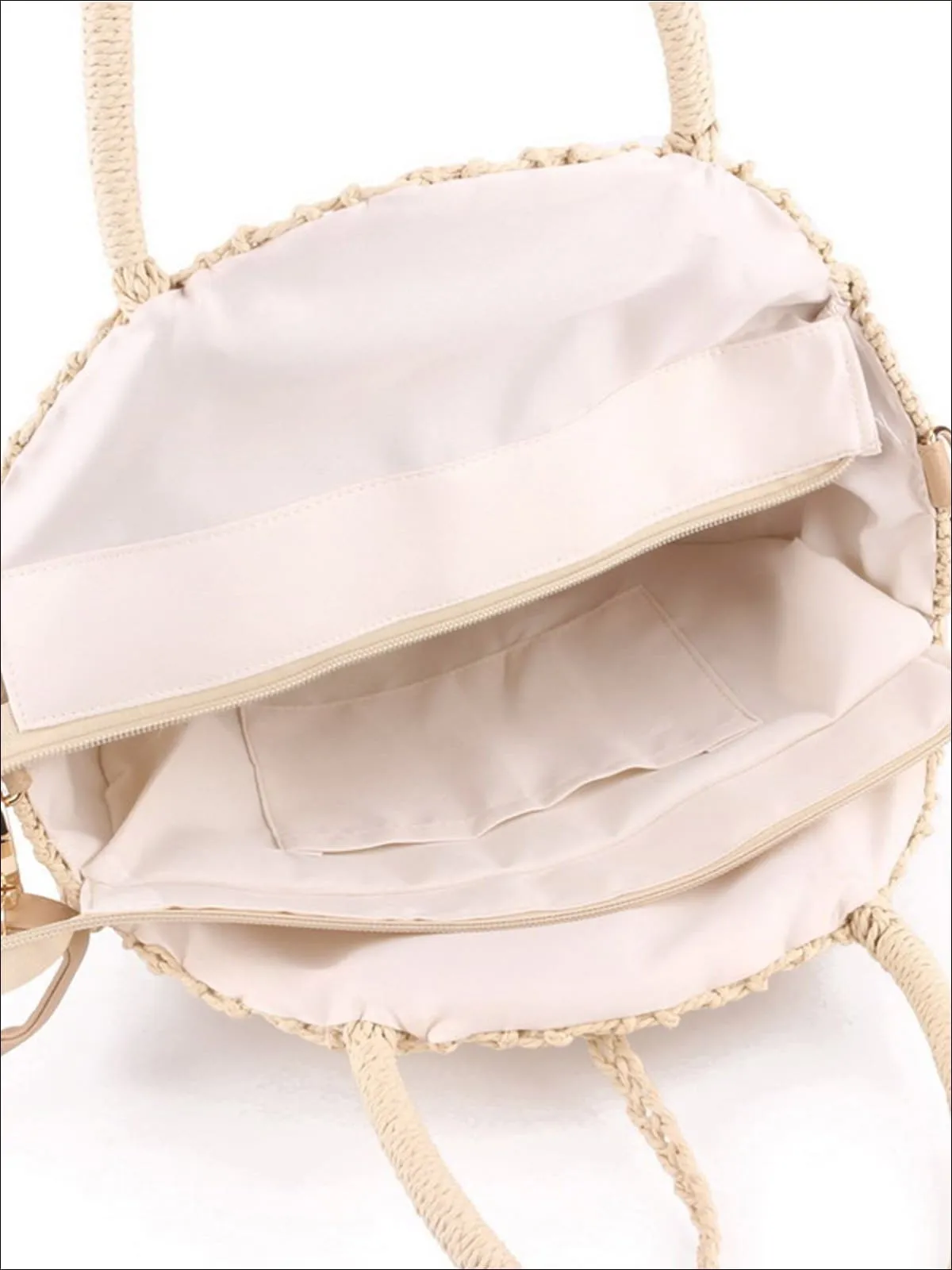 Girls Handmade Round Summer Straw Shoulder Bag