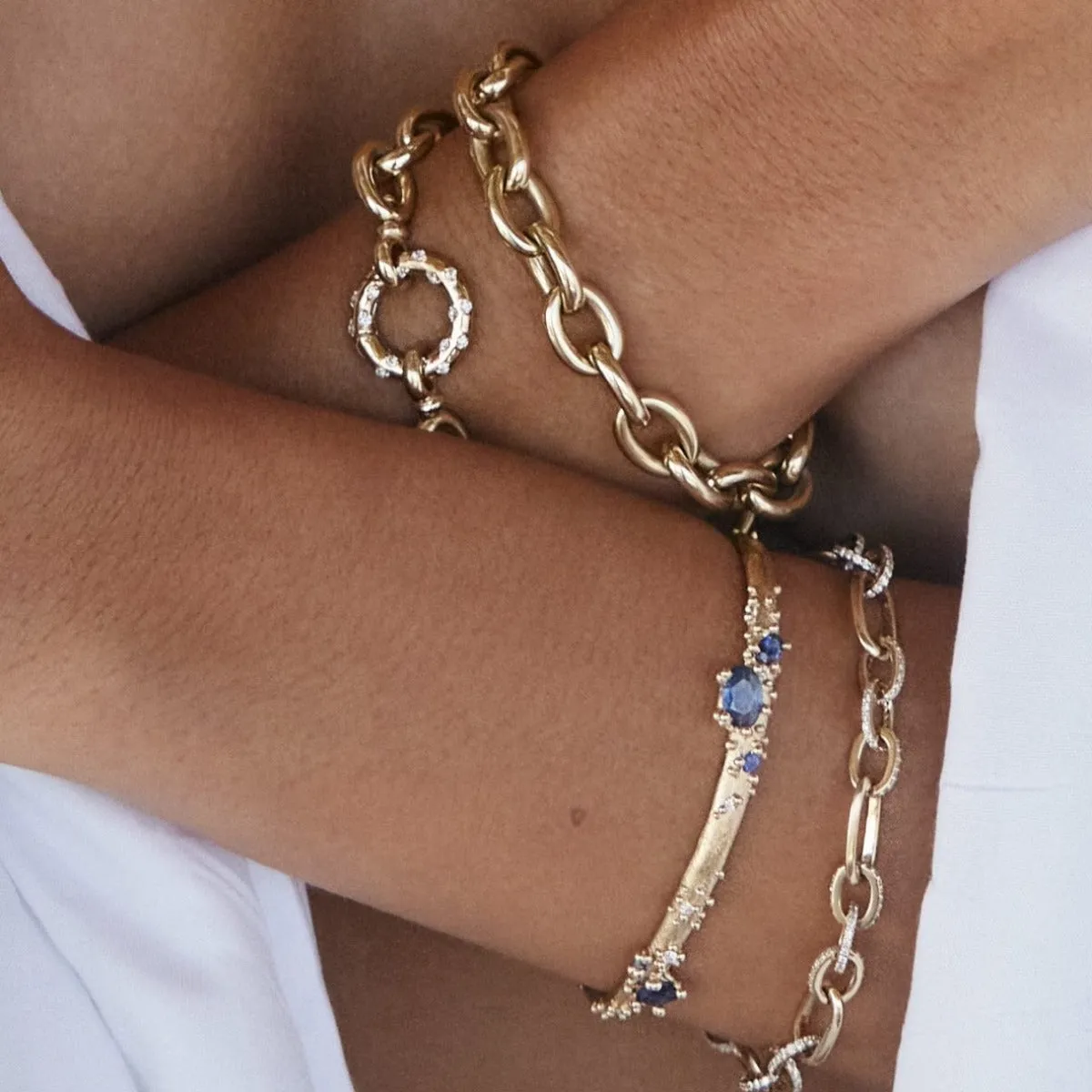 Gold Diamond Link Bracelet