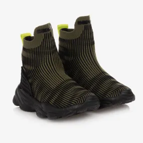 Green & Black Sock Trainers