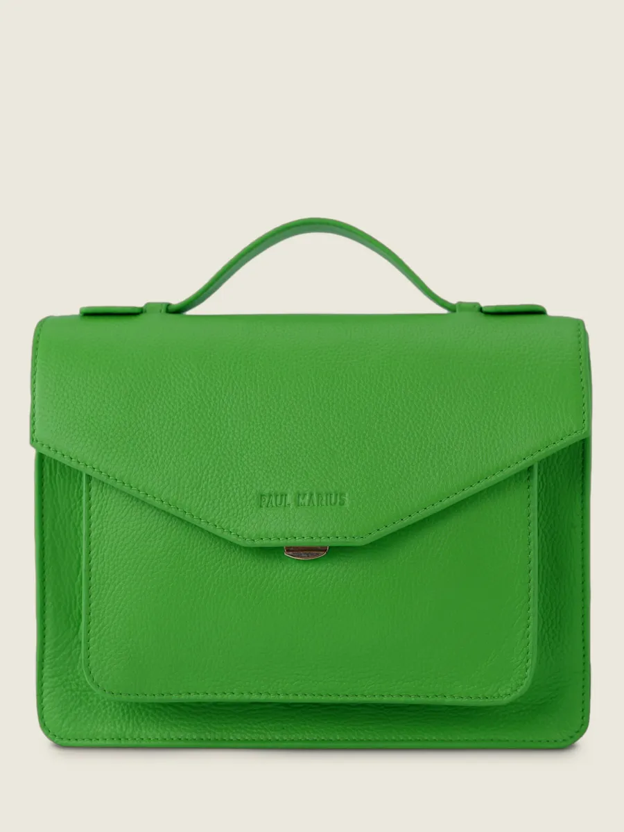 Green Leather Cross-body Bag for Women - Simone Sorbet Kiwi | PAUL MARIUS