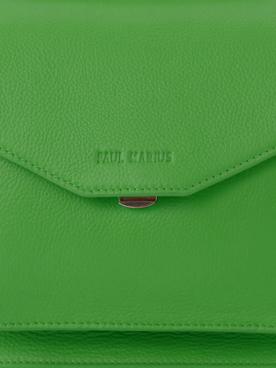 Green Leather Cross-body Bag for Women - Simone Sorbet Kiwi | PAUL MARIUS