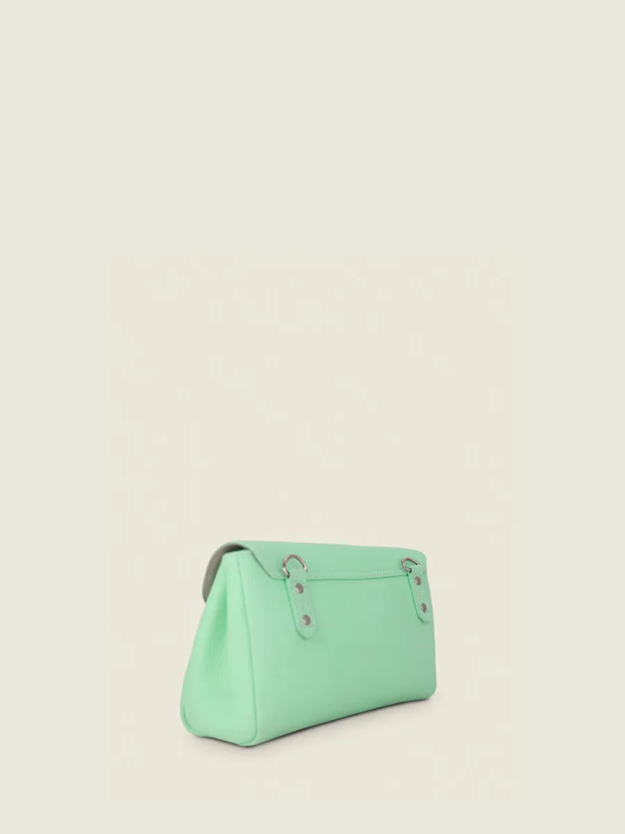 Green Leather Cross-Body Bag for Women - Suzon M Pastel Mint | PAUL MARIUS