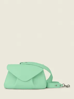 Green Leather Cross-Body Bag for Women - Suzon M Pastel Mint | PAUL MARIUS