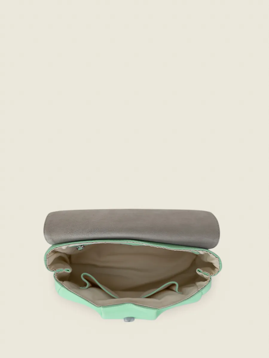 Green Leather Cross-Body Bag for Women - Suzon M Pastel Mint | PAUL MARIUS