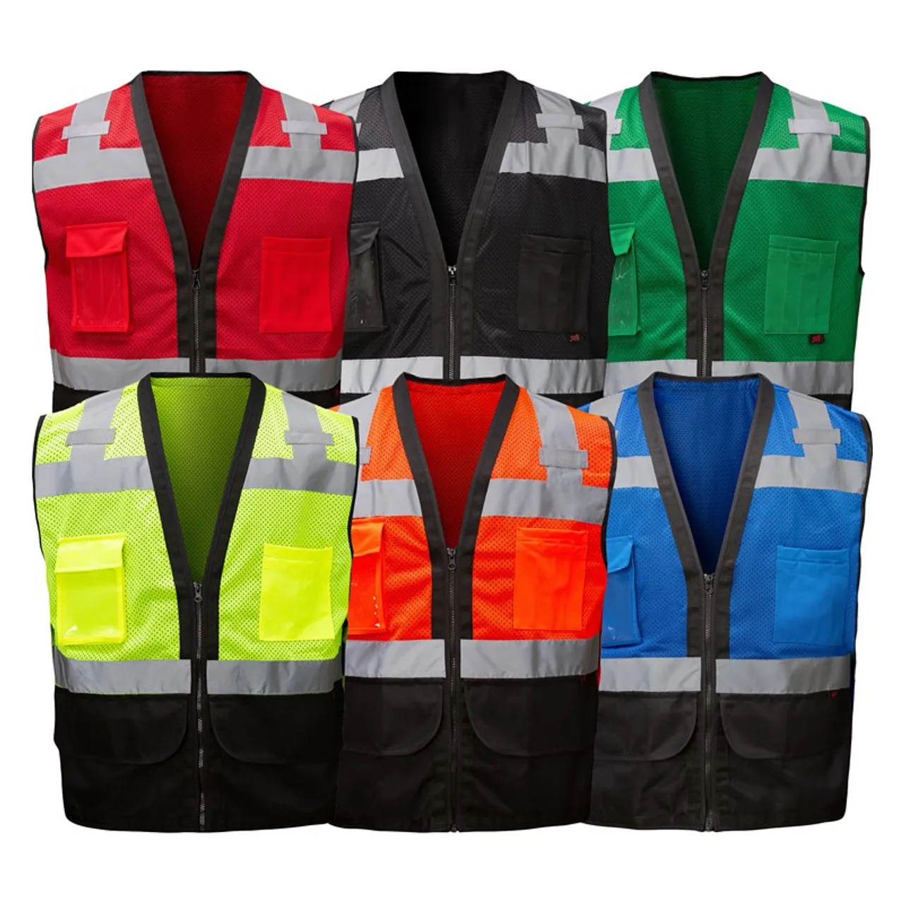 GSS Premium Red Heavy Duty Safety Vest Multi Pockets 1204