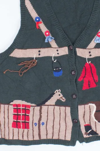 Horse Barn Christmas Vest 55113