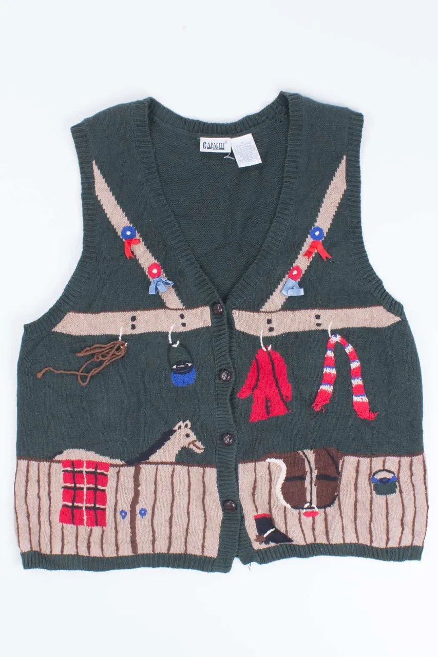 Horse Barn Christmas Vest 55113