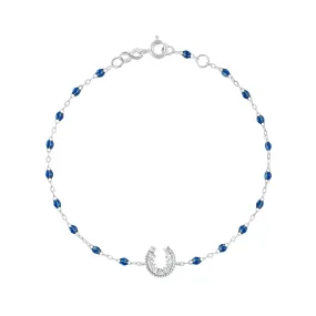 Horseshoe Diamond Sapphire bracelet, White Gold, 6.7