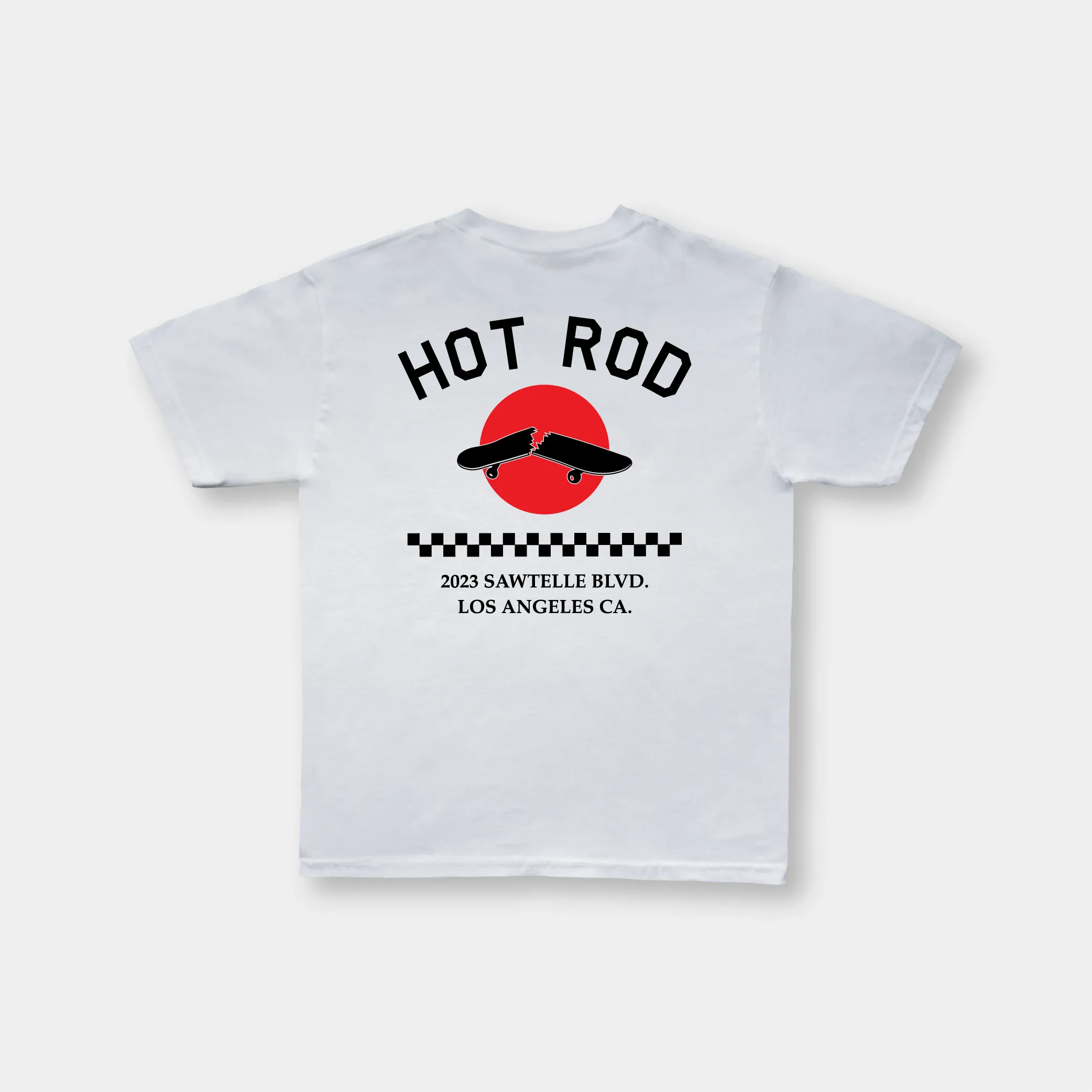 HOT ROD SHOP TEE BROKEN SKATEBOARD (WHITE)