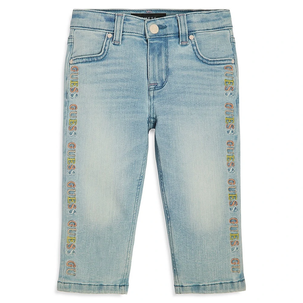 Hudson's Bay Little Girl's Straight Fit Embroidered Jeans