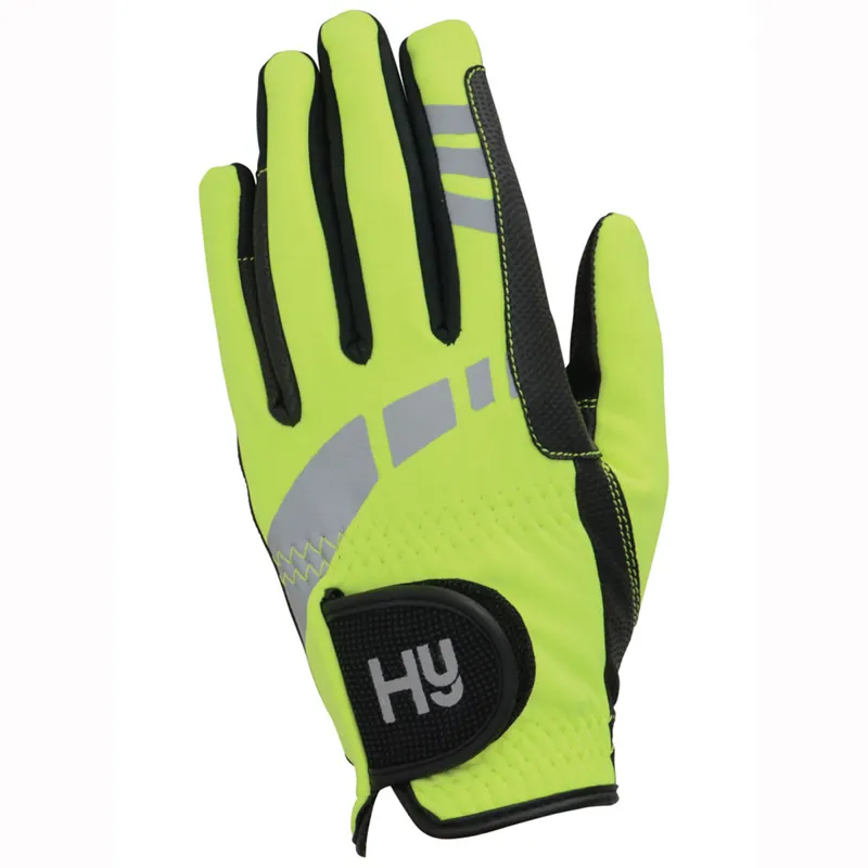 Hy5 Xtreme Softshell Adults Riding Gloves - Reflective Yellow