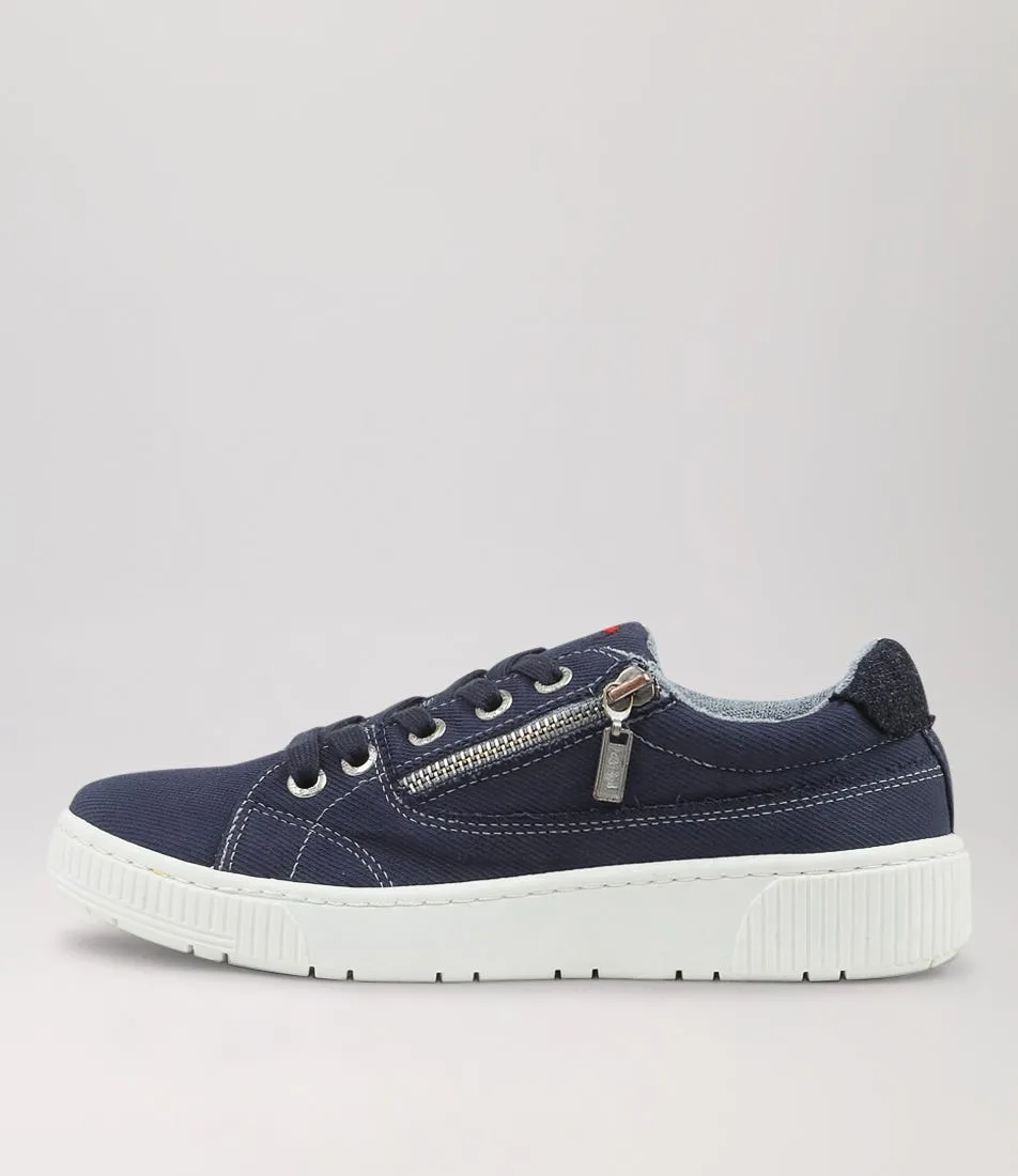 I LOVE BILLY Izzar Navy Recycled Canvas Sneakers