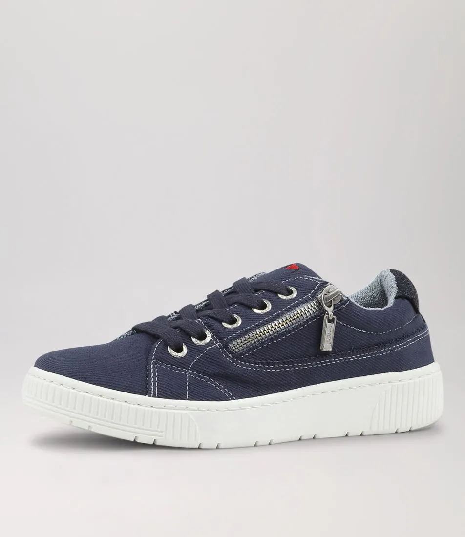 I LOVE BILLY Izzar Navy Recycled Canvas Sneakers