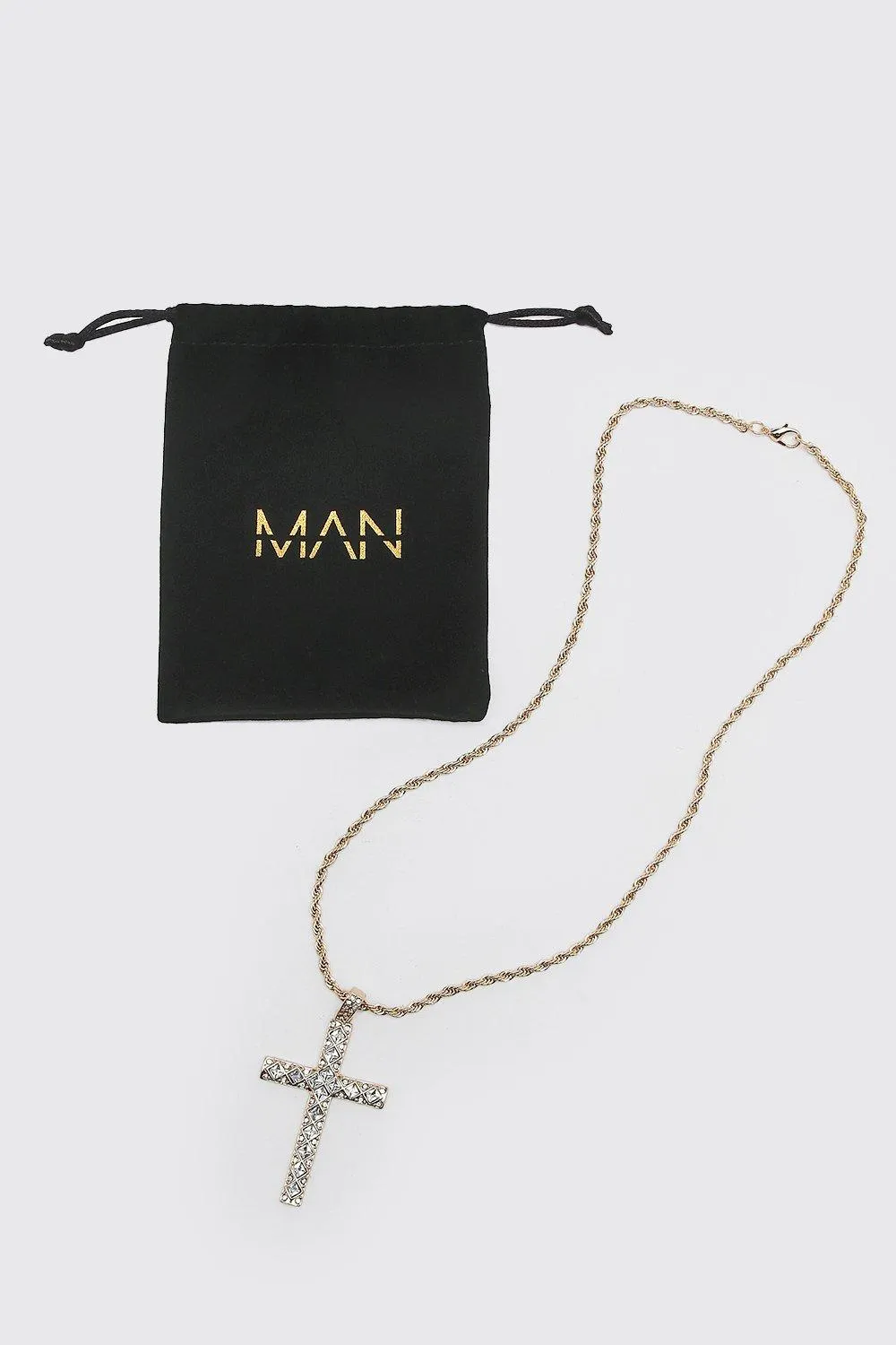 Iced Crystal Cross Necklace with Gift Bag