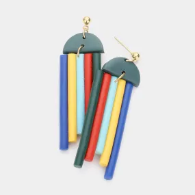 iLLASPARKZ Colorful Cylinder Clay Dangle Earrings