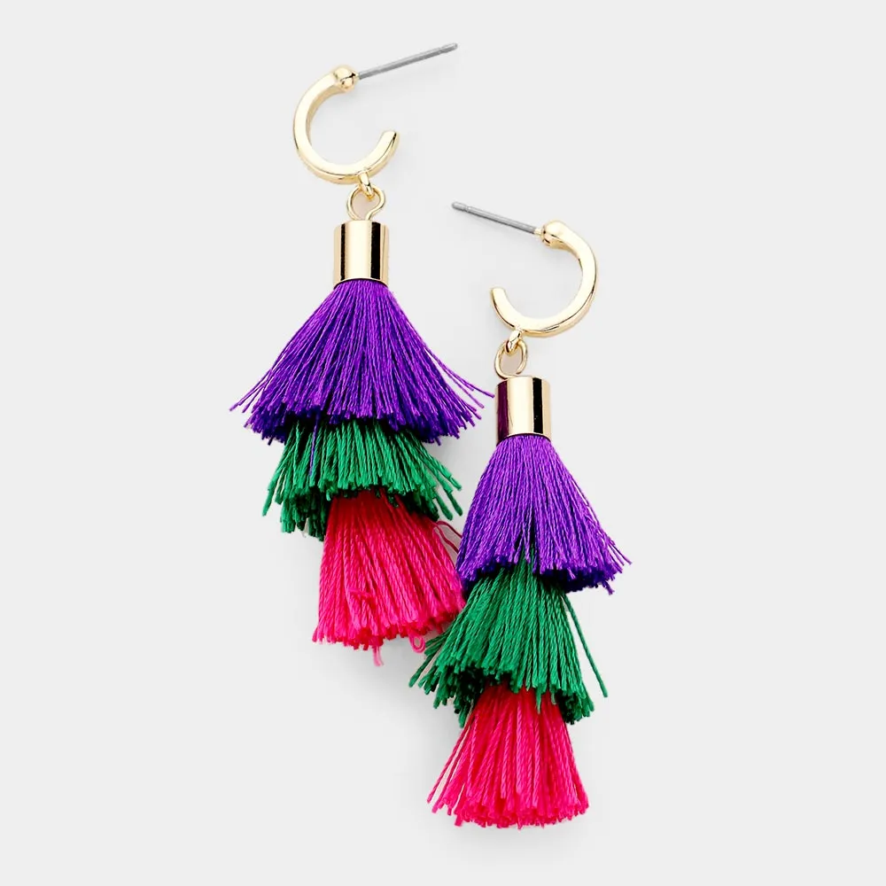 iLLASPARKZ Multi Color Tassel Drop Earrings