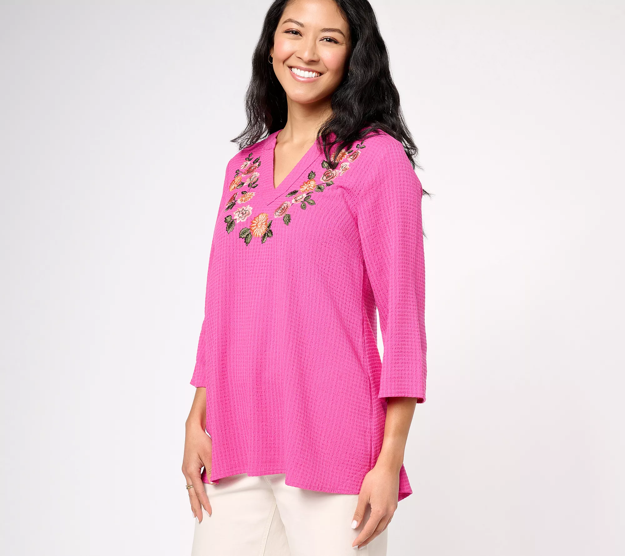 Isaac Mizrahi Live! Regular Embroidered Gauze Tunic