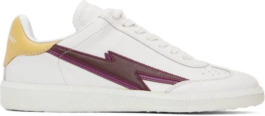 Isabel Marant White & Burgundy Bryce Sneakers