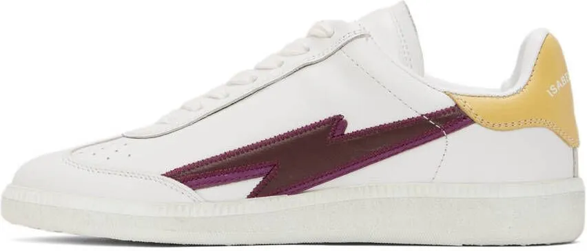 Isabel Marant White & Burgundy Bryce Sneakers